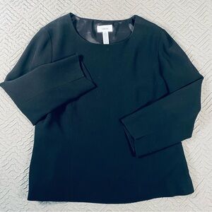 Classic Talbots Black Blouse Size 10 Excellent Condition